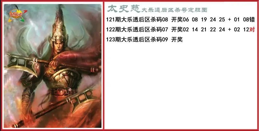 太史慈后区杀号定胆图