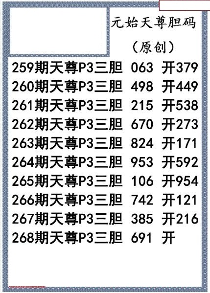 元始天尊胆码图
