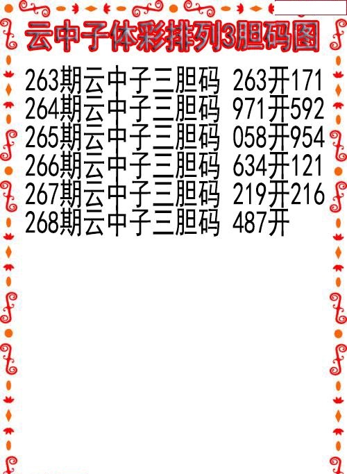 云中子胆码图