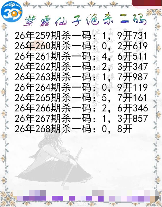 紫霞仙子绝杀二码
