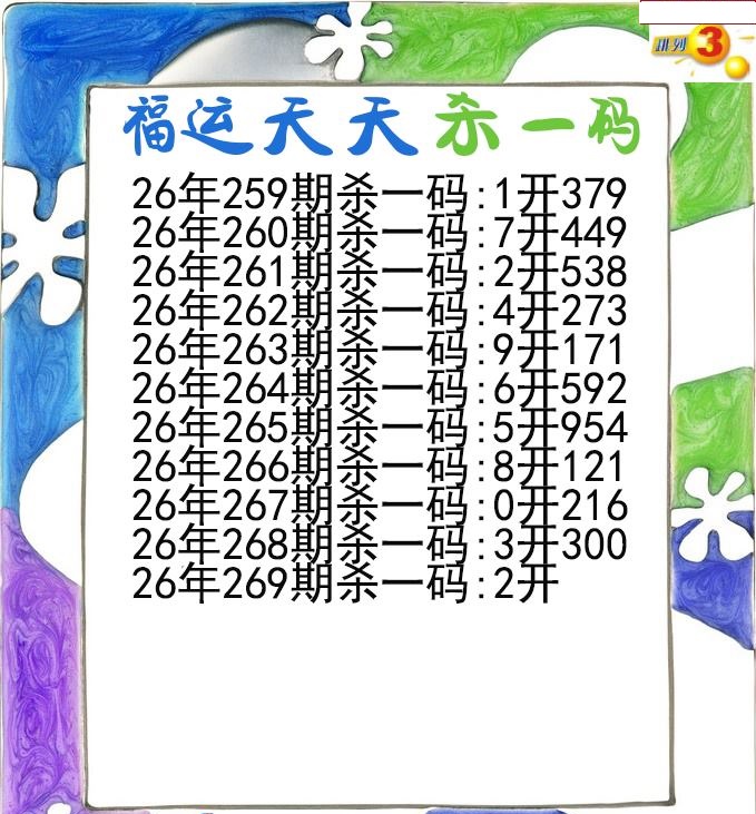 福运天天杀一码