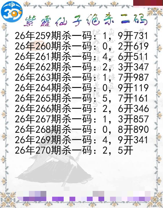 紫霞仙子绝杀二码
