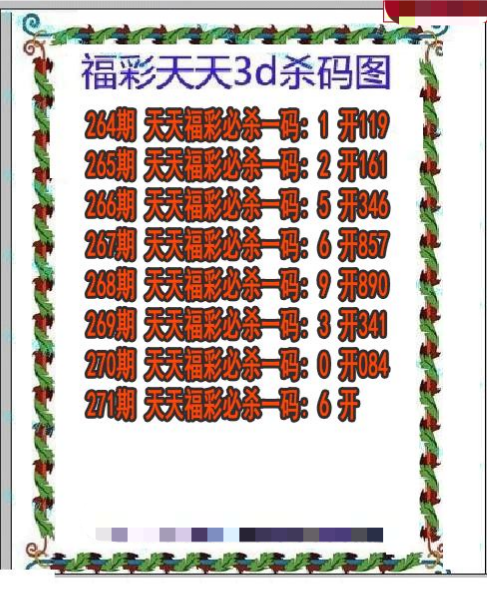 福彩天天杀码