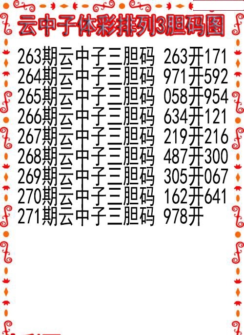 云中子胆码图