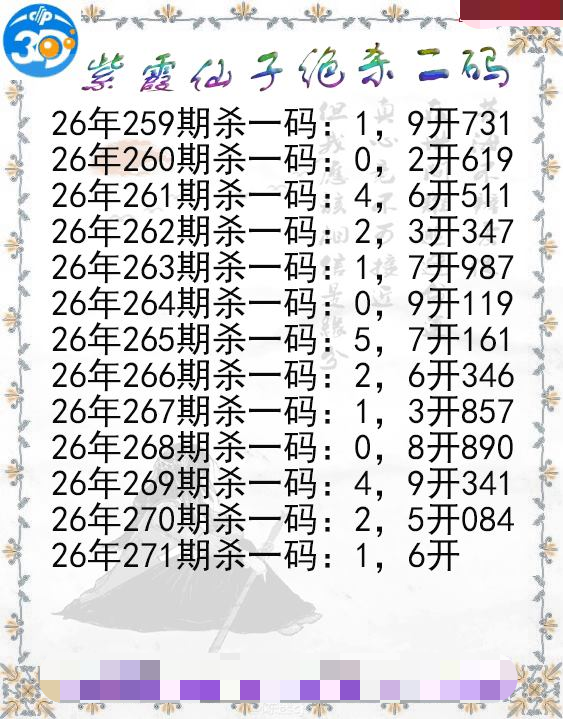 紫霞仙子绝杀二码