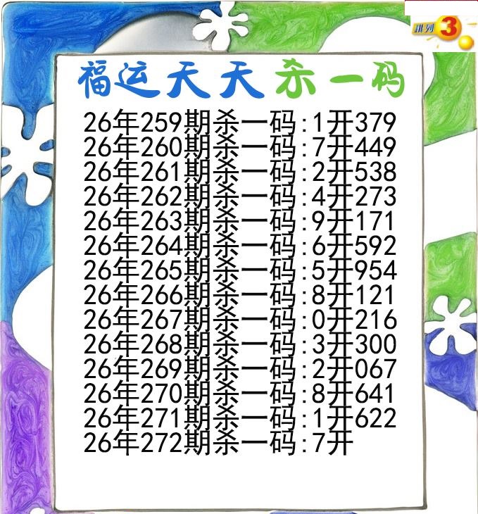福运天天杀一码
