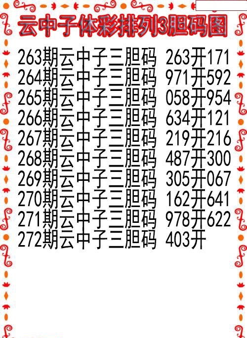 云中子胆码图