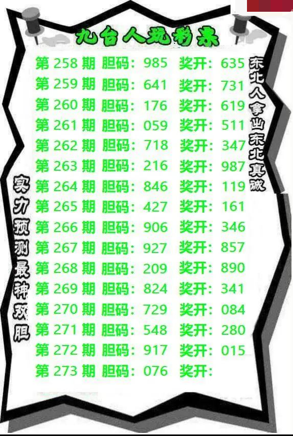 九台胆码