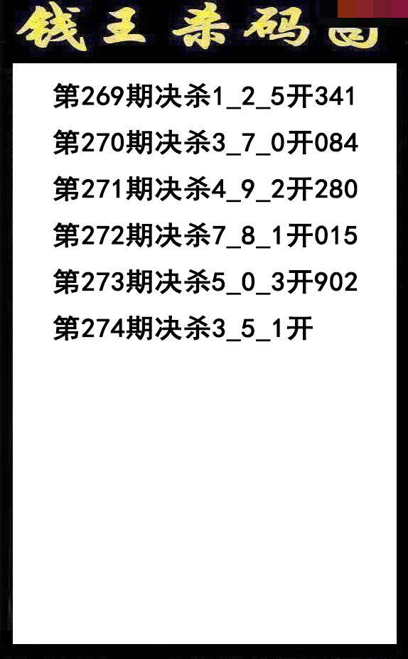 钱王杀码