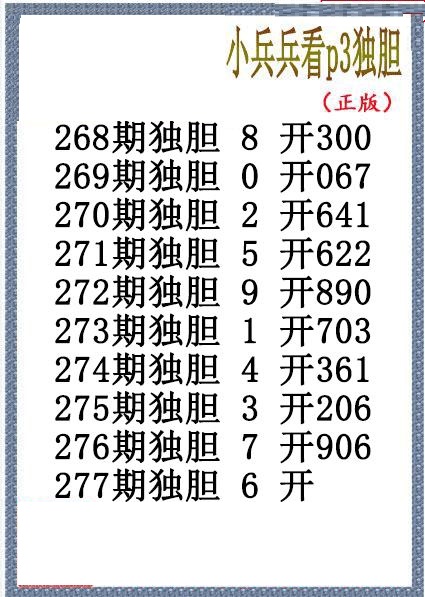 小兵兵独胆