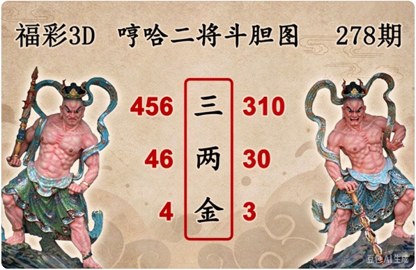 哼哈二将斗胆图