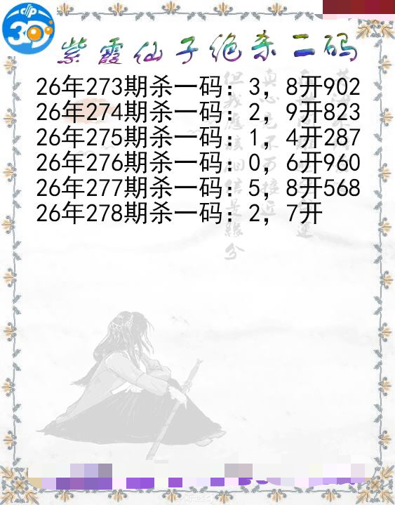紫霞仙子绝杀二码
