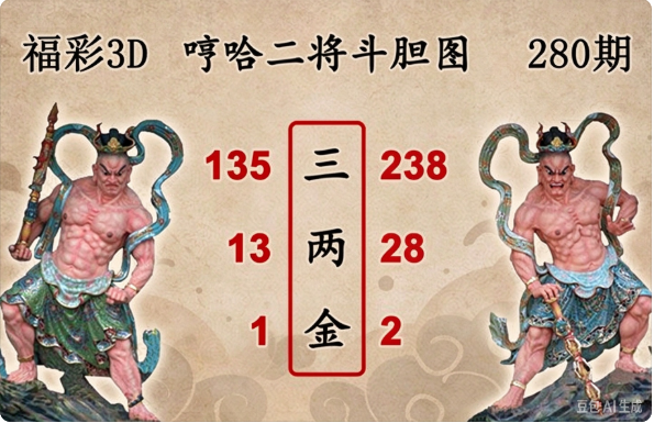 哼哈二将斗胆图