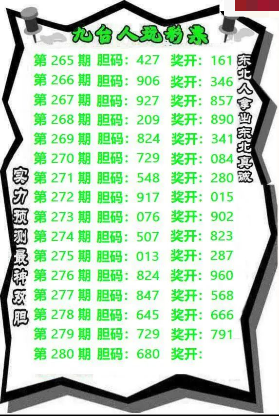 九台胆码