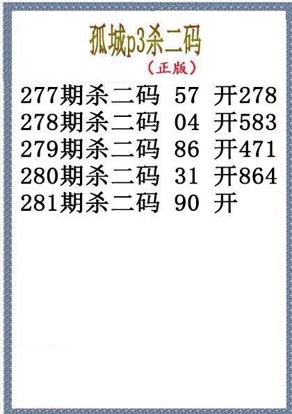 孤城杀码