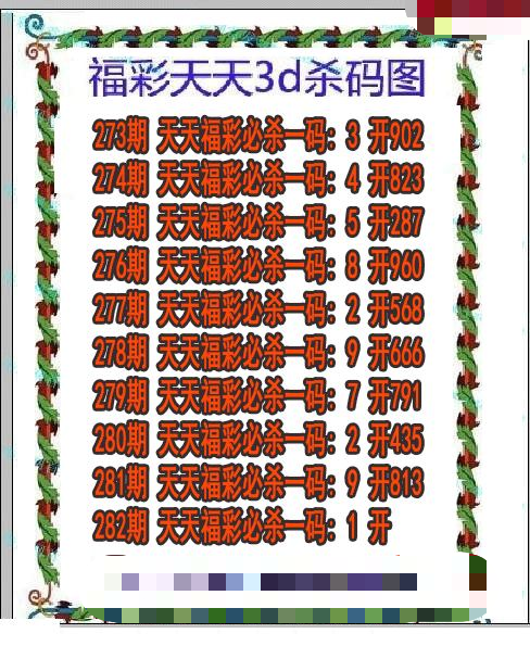 福彩天天杀码