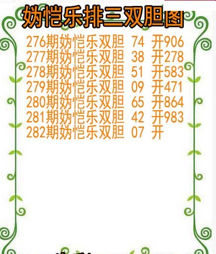 妫恺乐排三双胆图