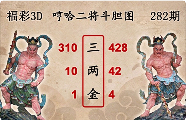 哼哈二将斗胆图