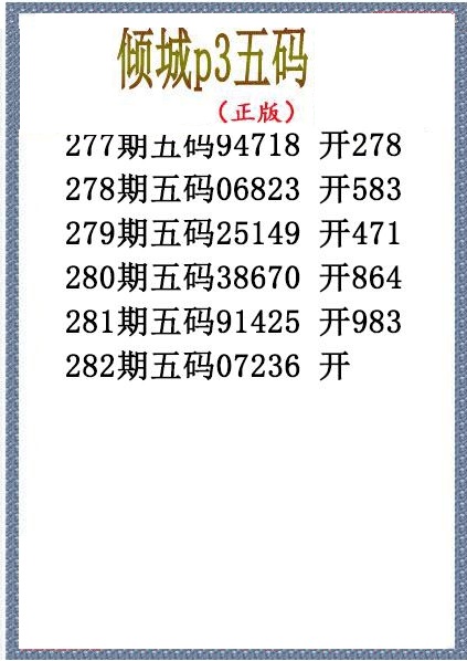倾城胆码