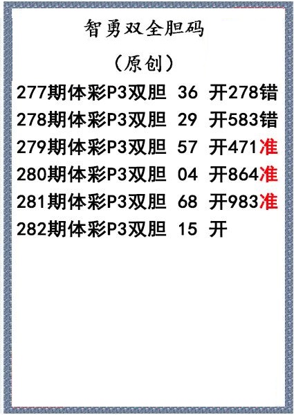智勇双全双胆图迷
