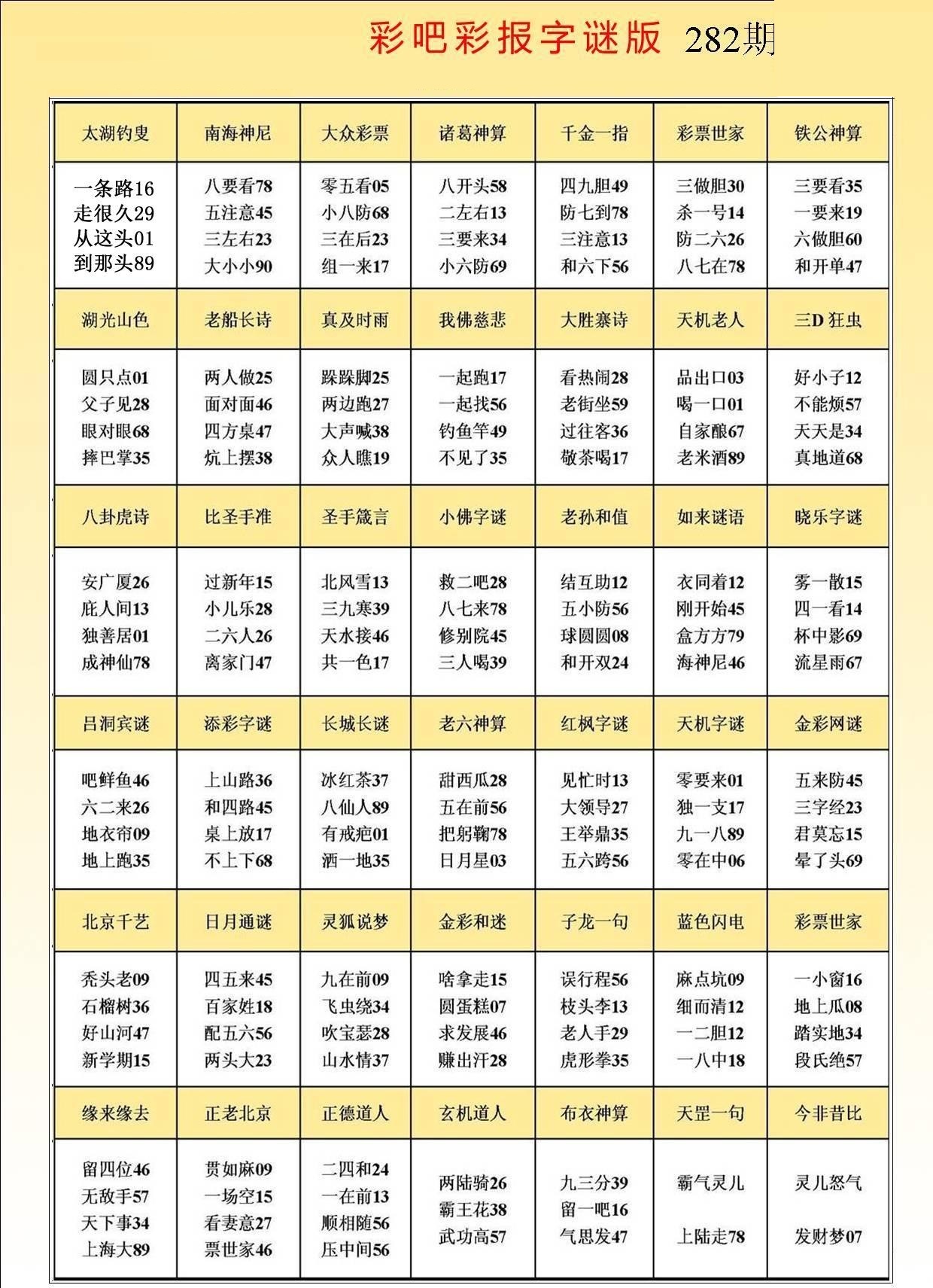 彩吧彩报字谜版