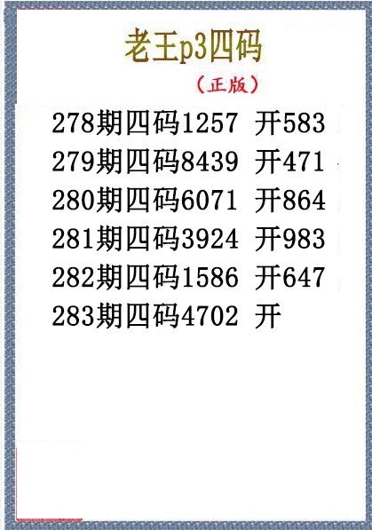 老王胆码