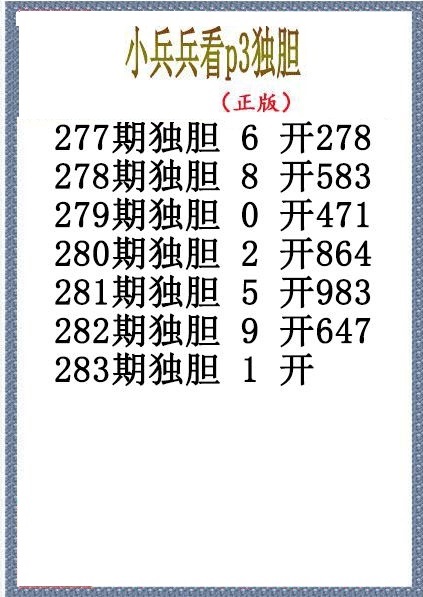 小兵兵独胆