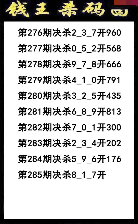 钱王杀码