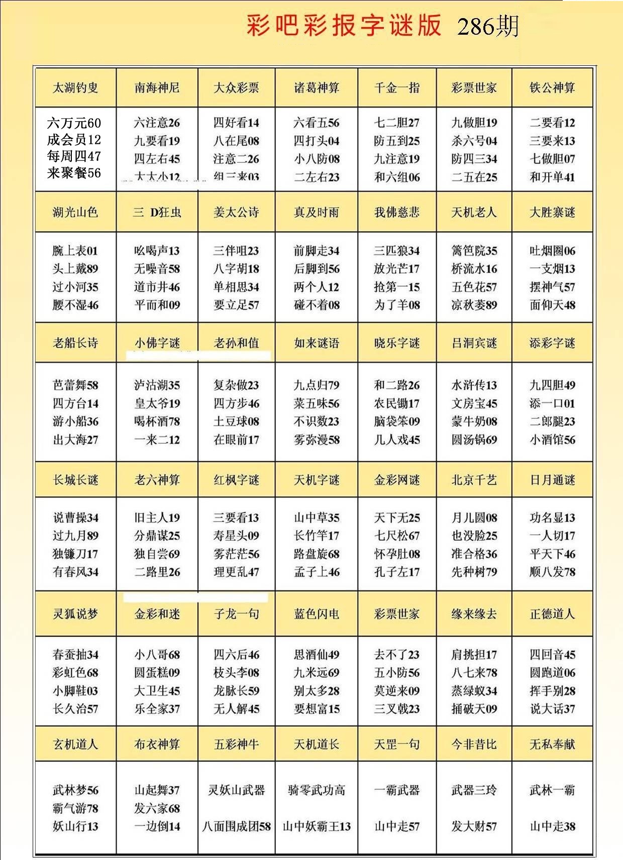 彩吧彩报字谜版