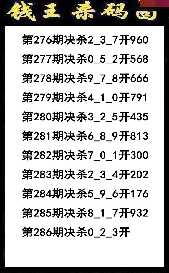 钱王杀码