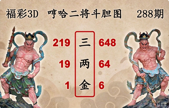 哼哈二将斗胆图