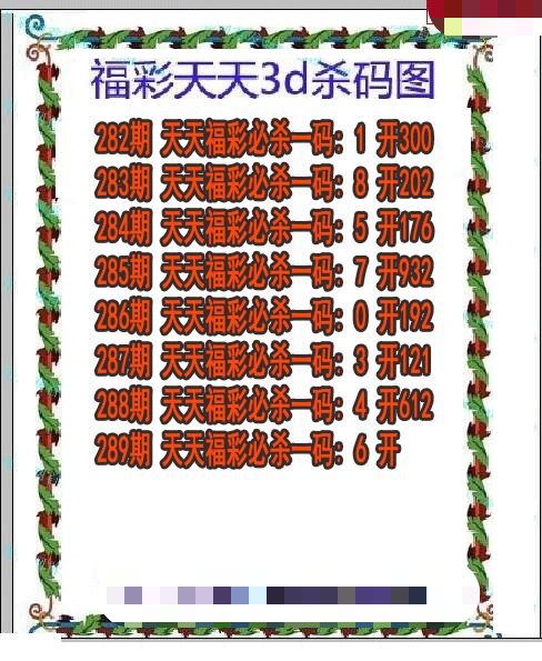 福彩天天杀码