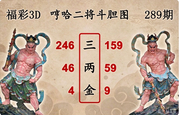 哼哈二将斗胆图
