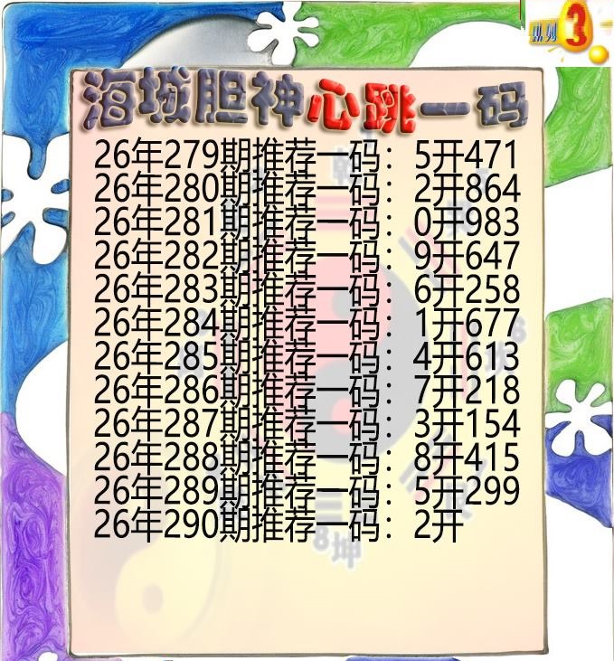 海城胆神心跳一码