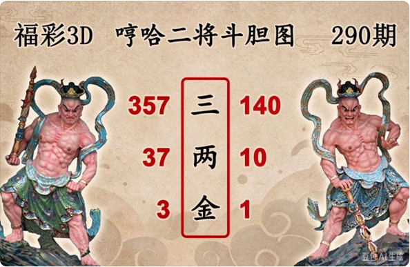 哼哈二将斗胆图